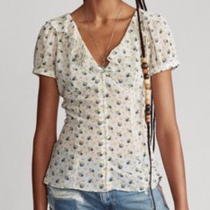 Polo Ralph Lauren Floral Crepe Blouse sz 10 NWT